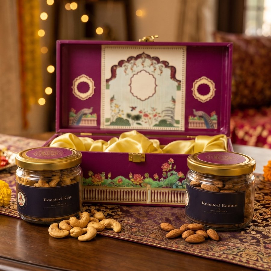 The Petite 2-jar gift box with roasted kaju and badam